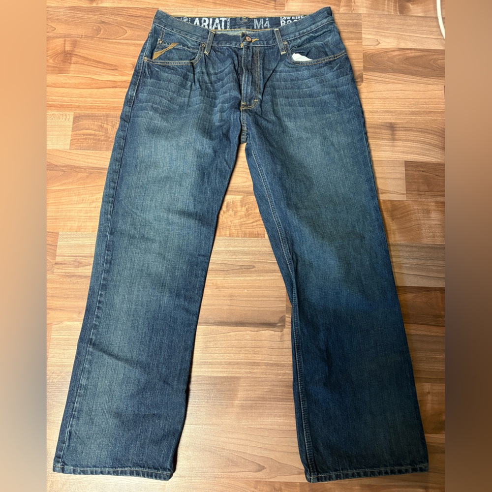 Ariat Men's M4 Low Rise Bootcut Jeans, Thick Stitch, Western, 34x30 Loop Lock